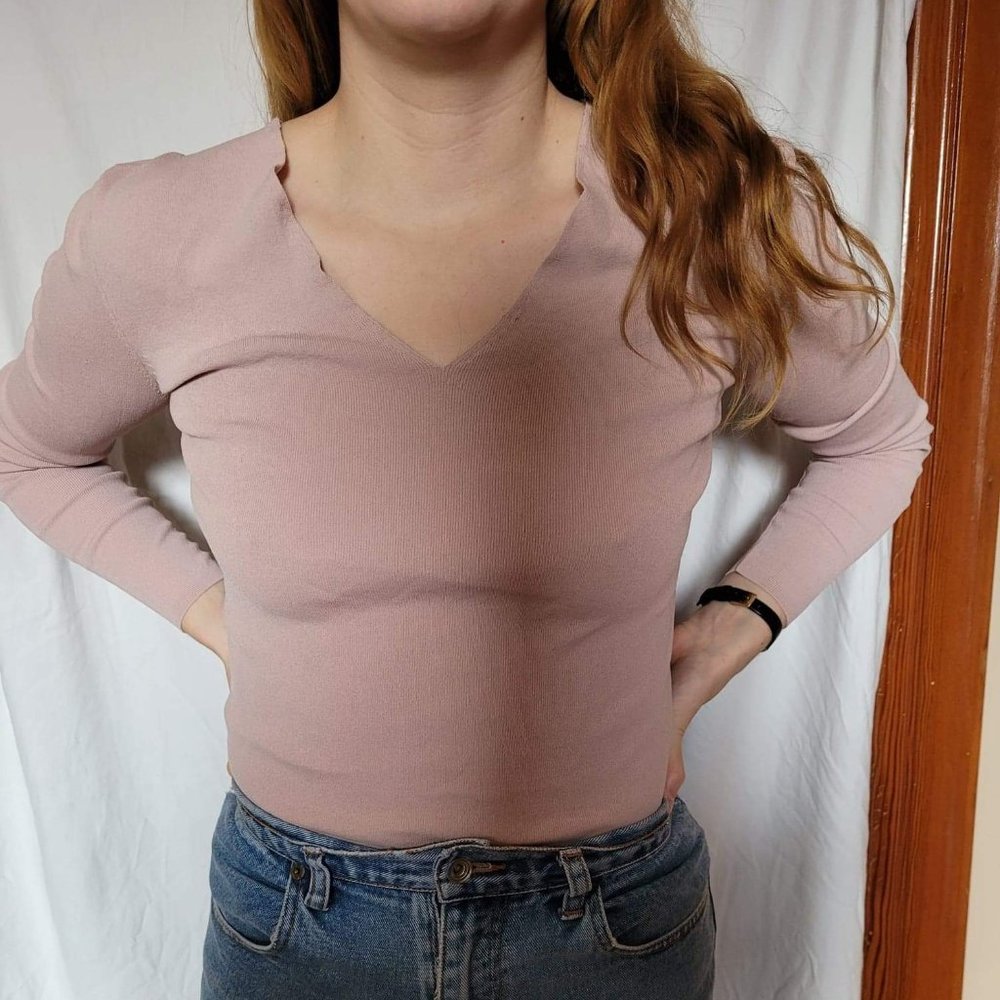 Cross Back Long Sleeve Blouse